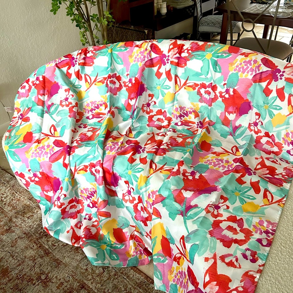 Comfort Bay Pink and Red Floral Shower Curtain